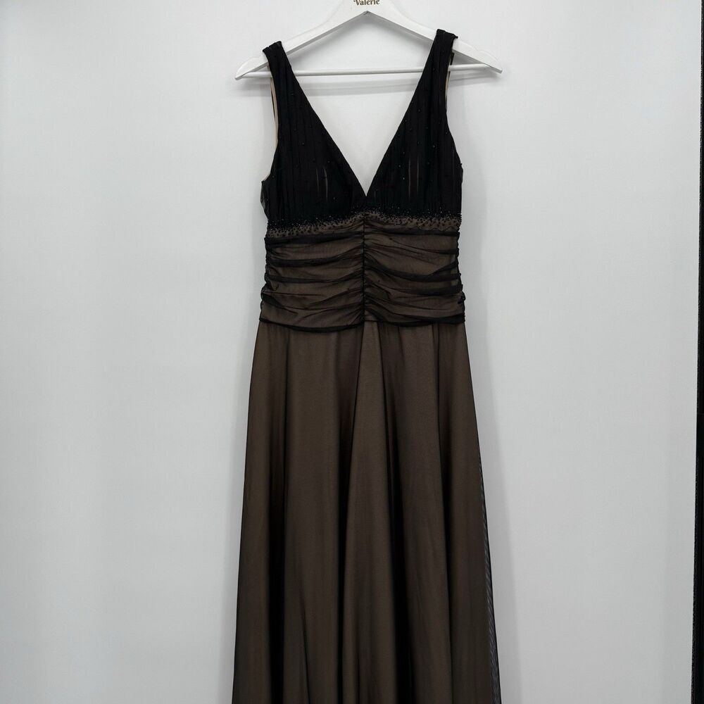 JS Boutique Vintage Beaded Formal Dress Long Mesh Size US 10 Evening
